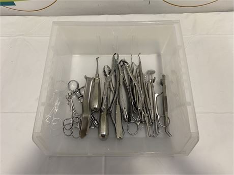 Tray w/ Dental Instruments