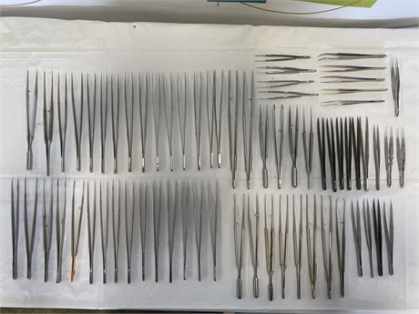Set of 67 Assorted Forceps