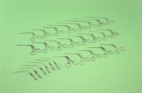 Assorted Forceps, Scissors, & Suction Tips