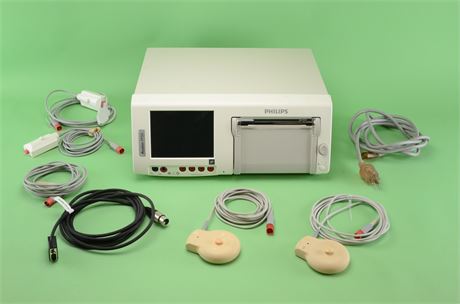 Philips Avalon FM50 Fetal Monitor w/ Accessories
