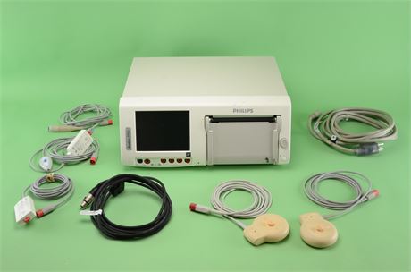 Philips Avalon FM50 Fetal Monitor w/ Accessories