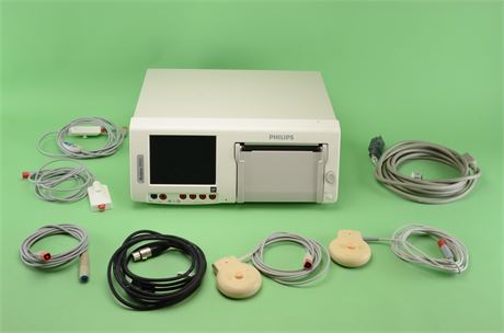 Philips Avalon FM50 Fetal Monitor w/ Accessories
