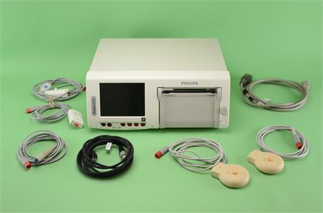 Philips Avalon FM50 Fetal Monitor w/ Accessories