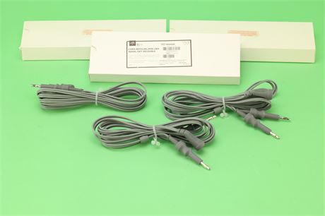 Lot of 3 Medline König MDS5990 Reusable Bipolar Cord, 2 Pin-2 Banana, 10'