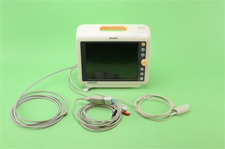 Philips SureSigns VM8 Vital Signs Monitor w/ Leads